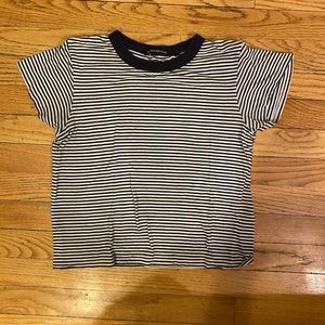 Brandy Melville Striped Navy and White Fitted Top